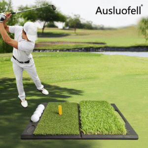 Portable Dual-Turf Golf Hitting Mat – Realistic Fairway & Rough Simulation with Tee Slot