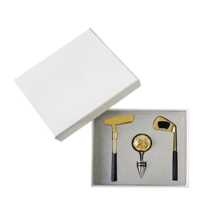 Luxury Golf-Themed Barware Gift Set – Bottle Stopper & Opener in Gold Club Design